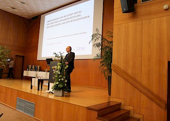 Gastredner Prof. Dr. Friedrich Heinemann während seines Vortrages; Foto: BIS LU